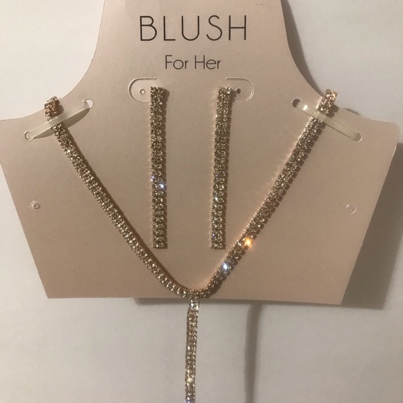 Neck/ Earrings Set BLUSH FOR HER Rose gold - Picture 6 of 14